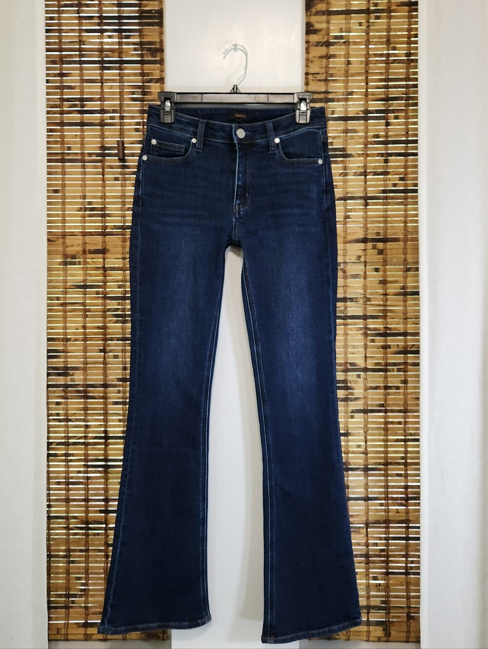 Quince Dark Wash Flare Jeans (Size 26)